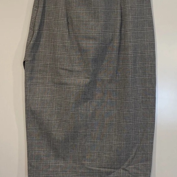 NWT Banana Republic Womens Gray Plaid Bi-Stretch Crossover Pencil Skirt Size 0 - Picture 3 of 6